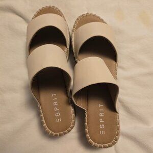Esprit Katalina Sandals Womens 10 Cream Platform Espadrilles Summer Casual Beach